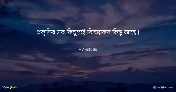 প্রকৃতির সব কিছুতেই বিস্ময়কর কিছু আছে। - Aristotle