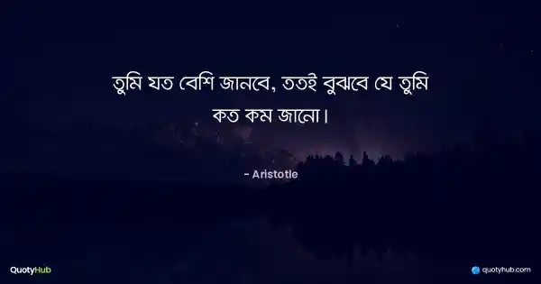 তুমি যত বেশি জানবে, ততই বুঝবে যে তুমি কত কম জানো। - Aristotle