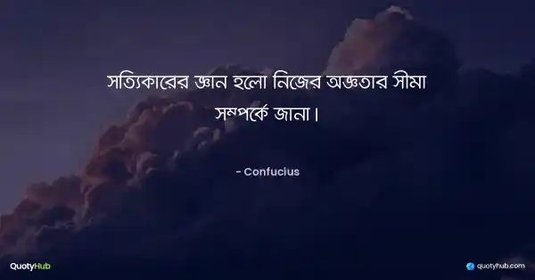 সত্যিকারের জ্ঞান হলো নিজের অজ্ঞতার সীমা সম্পর্কে জানা। - Confucius
