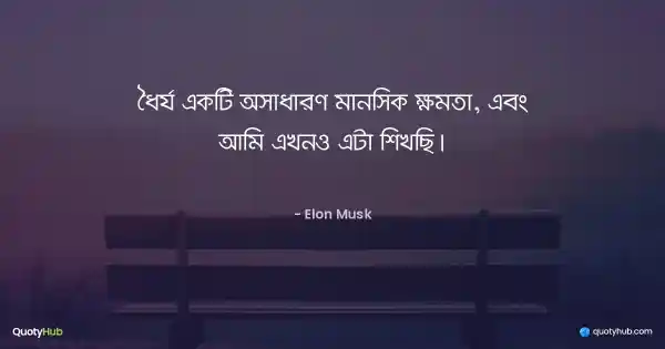 ধৈর্য একটি অসাধারণ মানসিক ক্ষমতা, এবং আমি এখনও এটা শিখছি। - Elon Musk