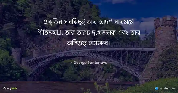প্রকৃতির সবকিছুই তার আদর্শ সারমর্মে গীতিময়, তার ভাগ্যে দুঃখজনক এবং তার অস্তিত্বে হাস্যকর। - George Santanaya