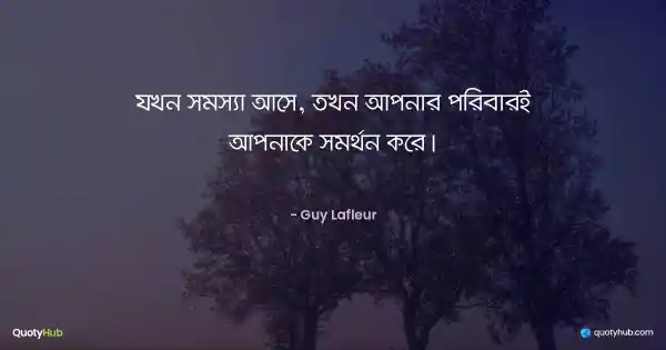 যখন সমস্যা আসে, তখন আপনার পরিবারই আপনাকে সমর্থন করে। - Guy Lafleur