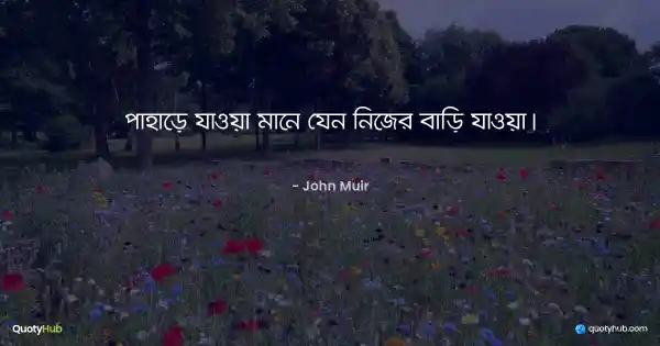 পাহাড়ে যাওয়া মানে যেন নিজের বাড়ি যাওয়া। - John Muir