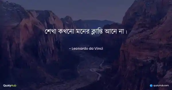 শেখা কখনো মনের ক্লান্তি আনে না। - Leonardo da Vinci