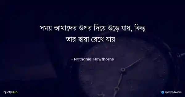 সময় আমাদের উপর দিয়ে উড়ে যায়, কিন্তু তার ছায়া রেখে যায়। - Nathaniel Hawthorne