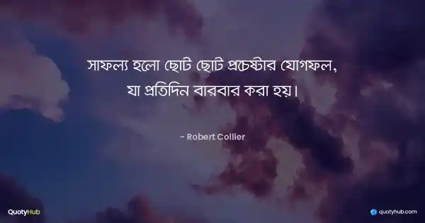 সাফল্য হলো ছোট ছোট প্রচেষ্টার যোগফল, যা প্রতিদিন বারবার করা হয়। - Robert Collier