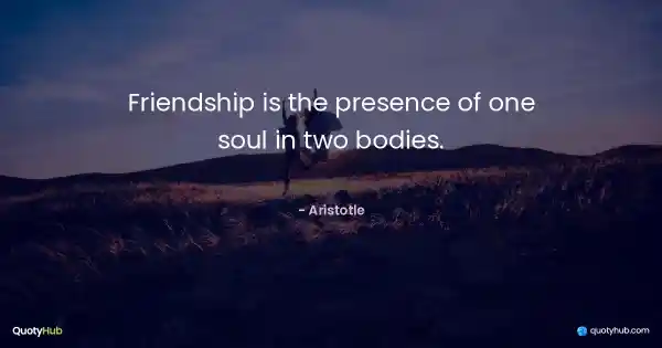 Friendship is the presence of one soul in two bodies. - Aristotle